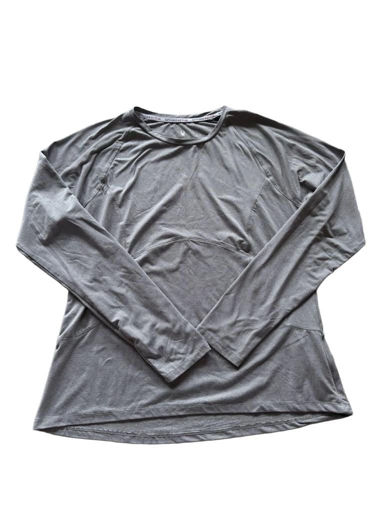 Spyder Active Women's Grey Striped Long Sleeve Athletic Top Size XL 2