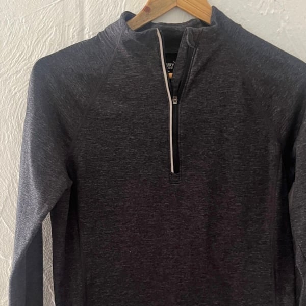 Old Navy Active Gray Space-Dye Quarter-Zip Athletic Pullover
