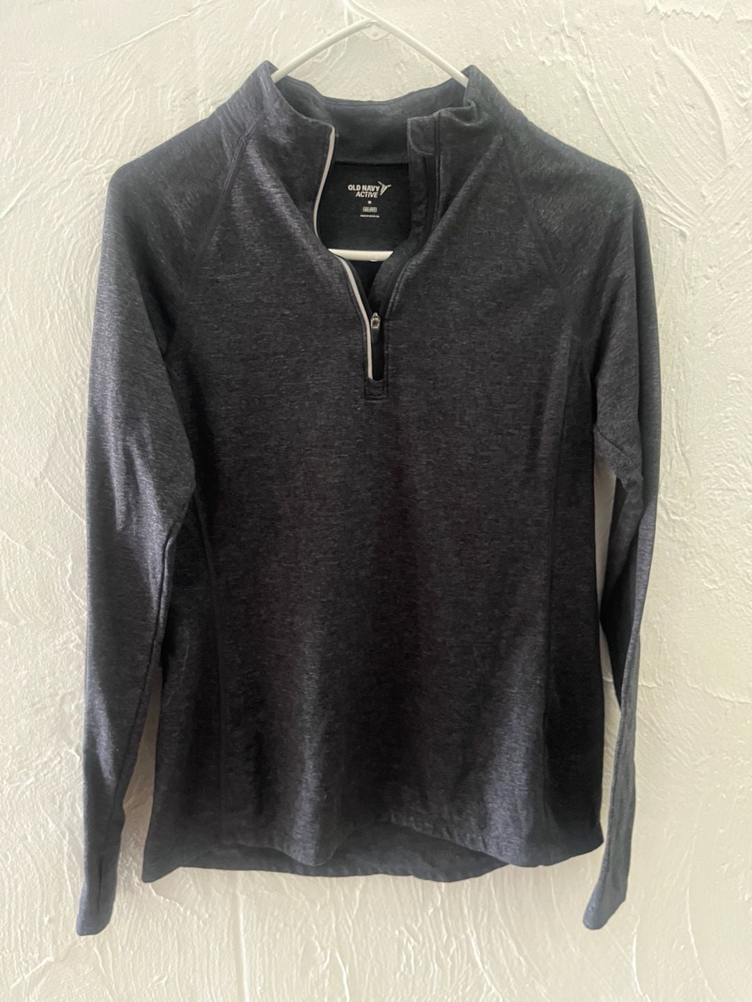 Old Navy Active Gray Space-Dye Quarter-Zip Athletic Pullover 5