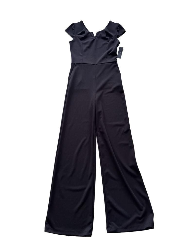Lulus Black Cap Sleeve Wide Leg Jumpsuit Size M 2