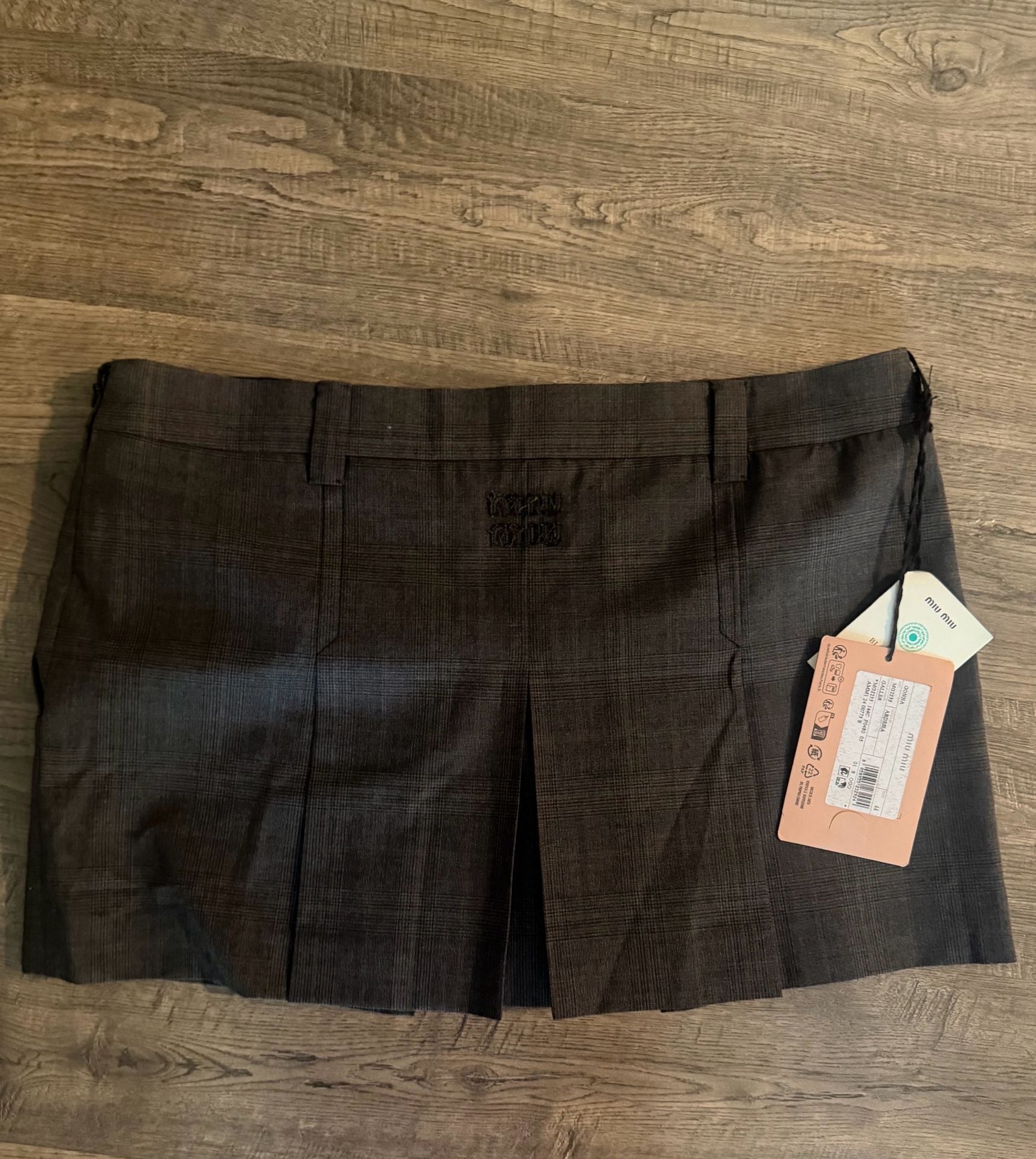 Miu Miu Plaid Wool Mini Skirt 2