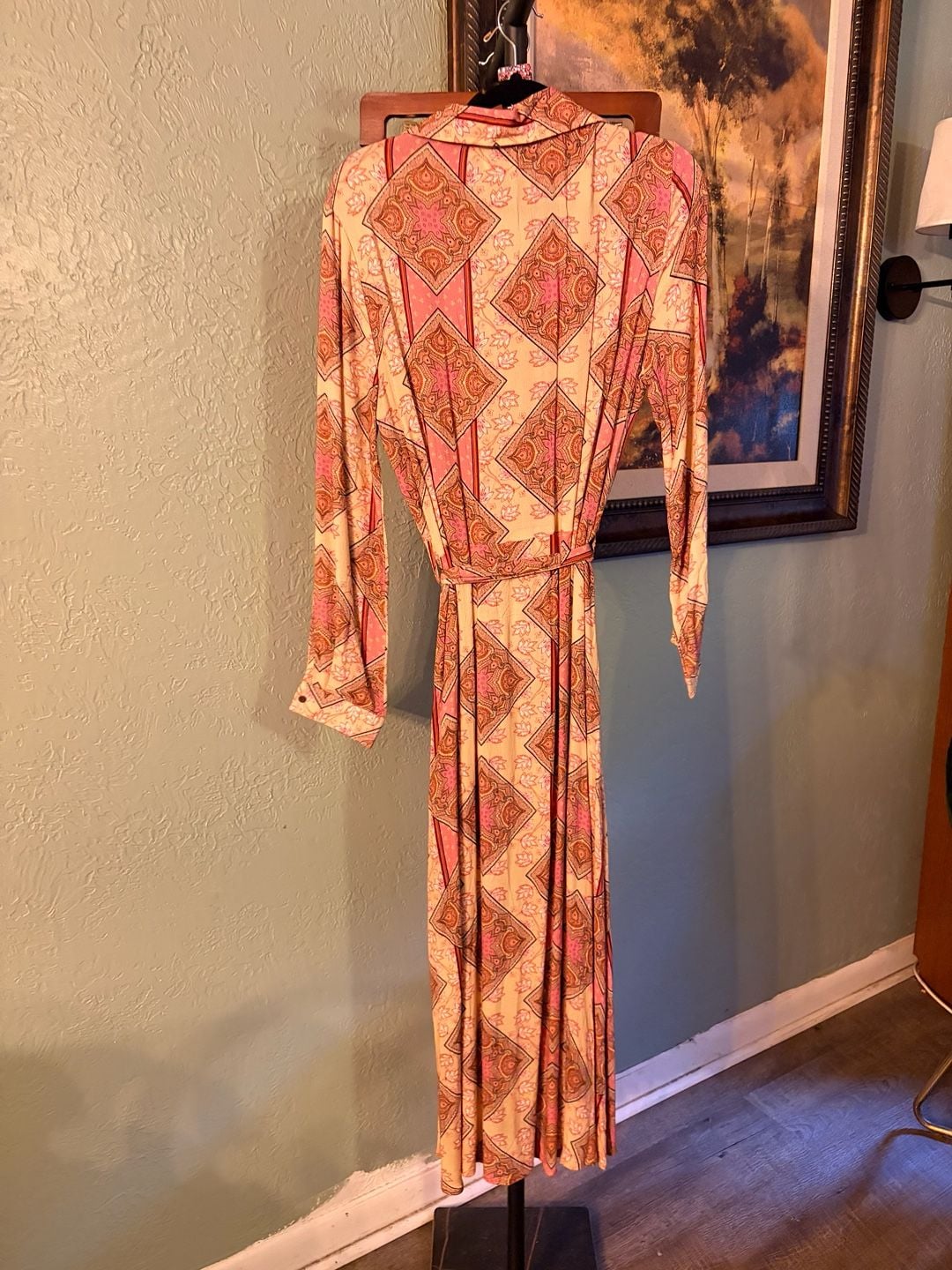 Nekane NKN Long Sleeve Paisley Print Maxi Shirt Dress 3