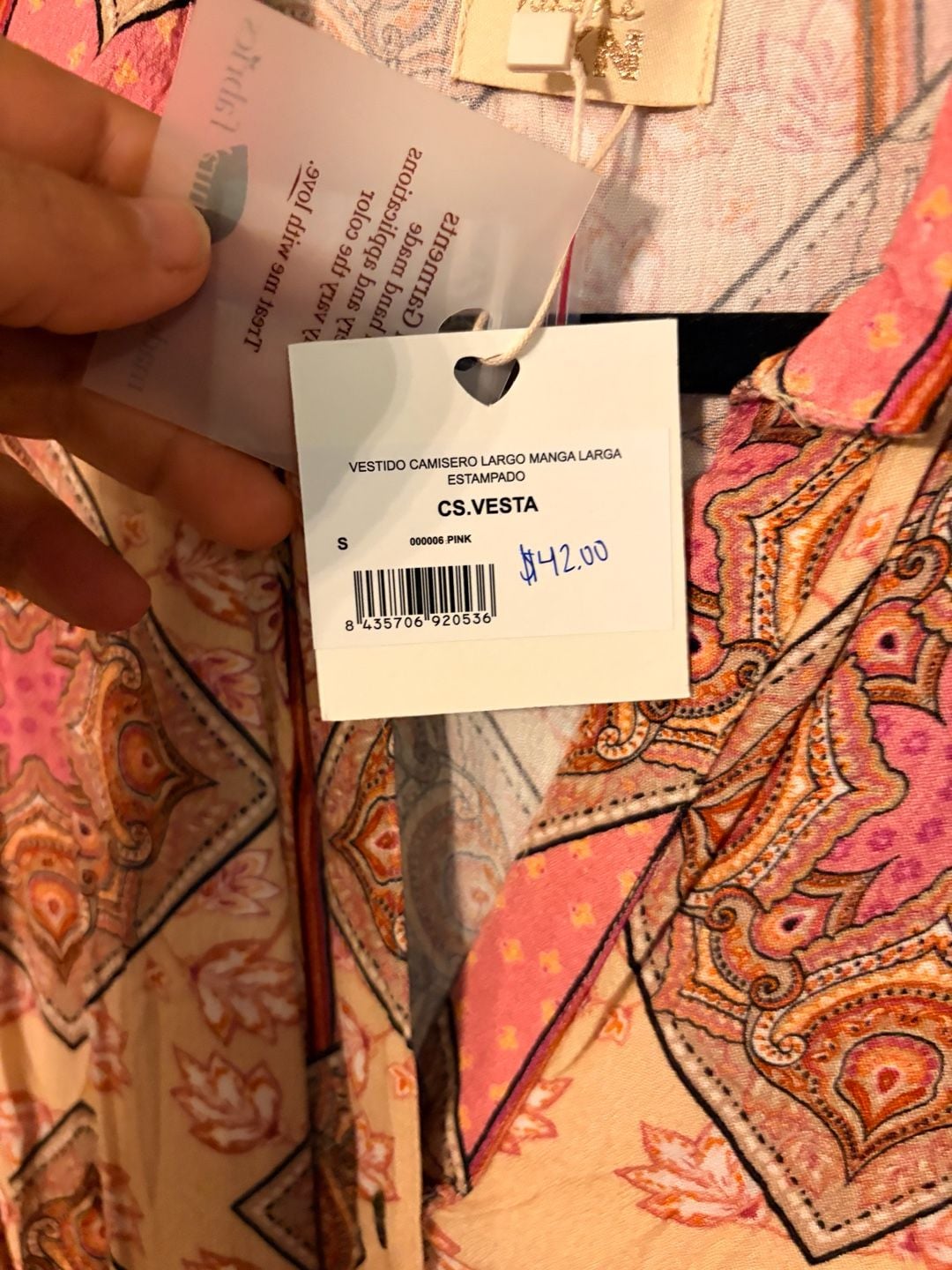 Nekane NKN Long Sleeve Paisley Print Maxi Shirt Dress 7