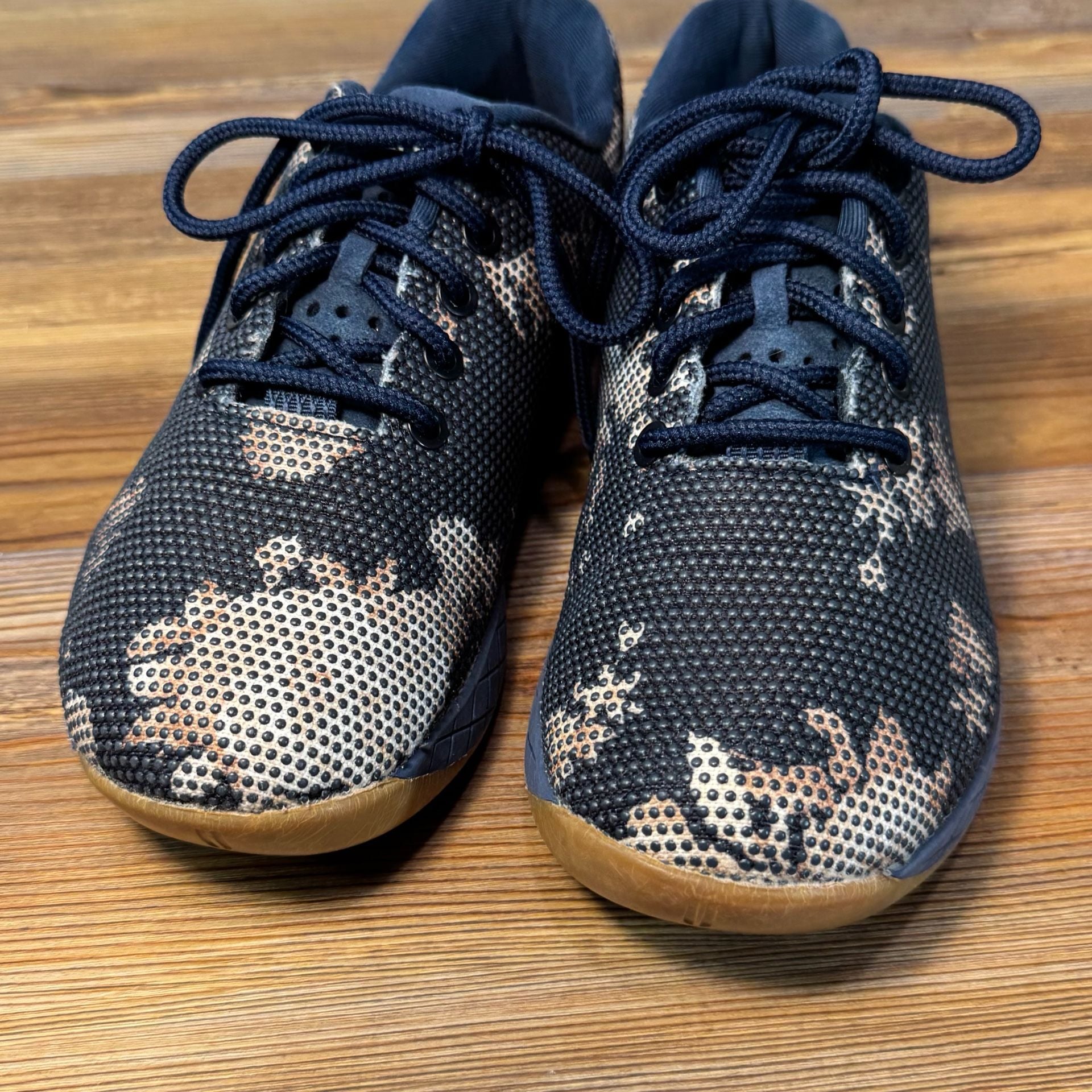 NOBULL Project Camo Trainer Shoes Navy Tan Gum Women’s 7.5 Men’s 6 CrossFit 6