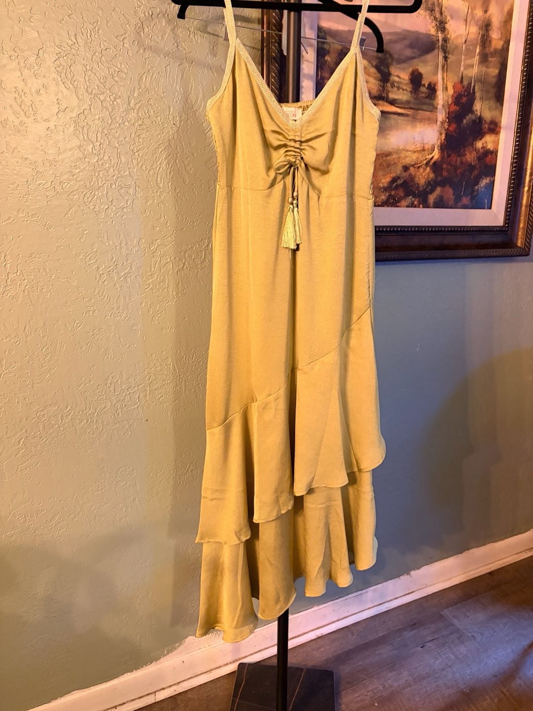 Nekane NKN Vestido De Tirantes Con Volantes Asimetricos UKUMARI Lime Dress Size M 3