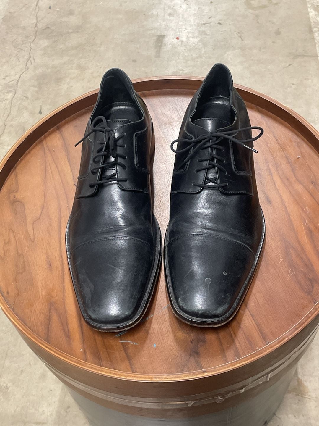 J. Murphy by Johnston & Murphy Black Leather Cap Toe Oxford Shoes 2
