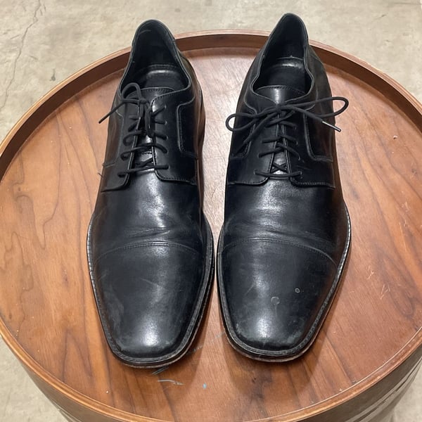 J. Murphy by Johnston & Murphy Black Leather Cap Toe Oxford Shoes