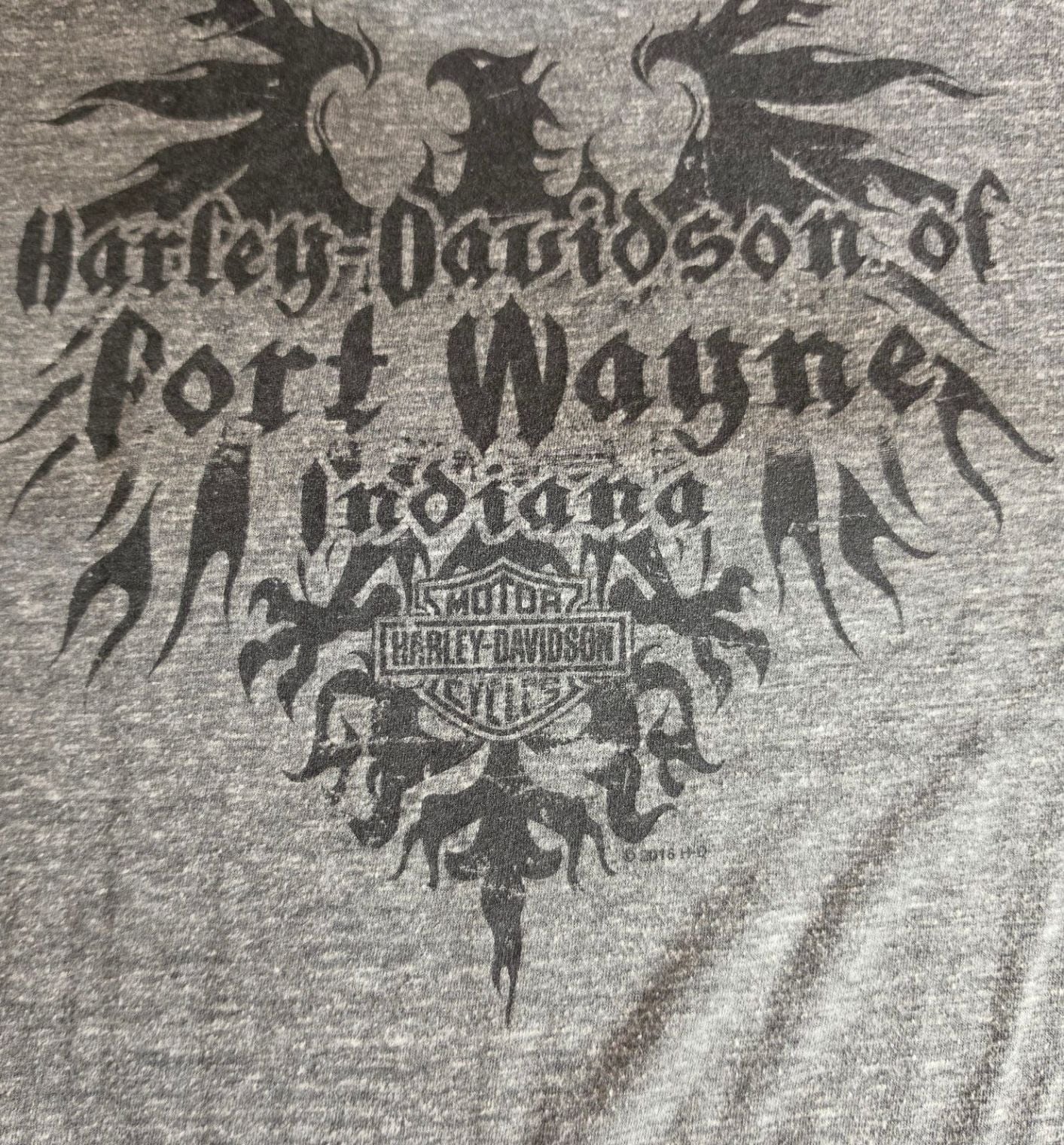 Harley-Davidson Ft Wayne Indiana Gray Short Sleeve T-Shirt XL 5