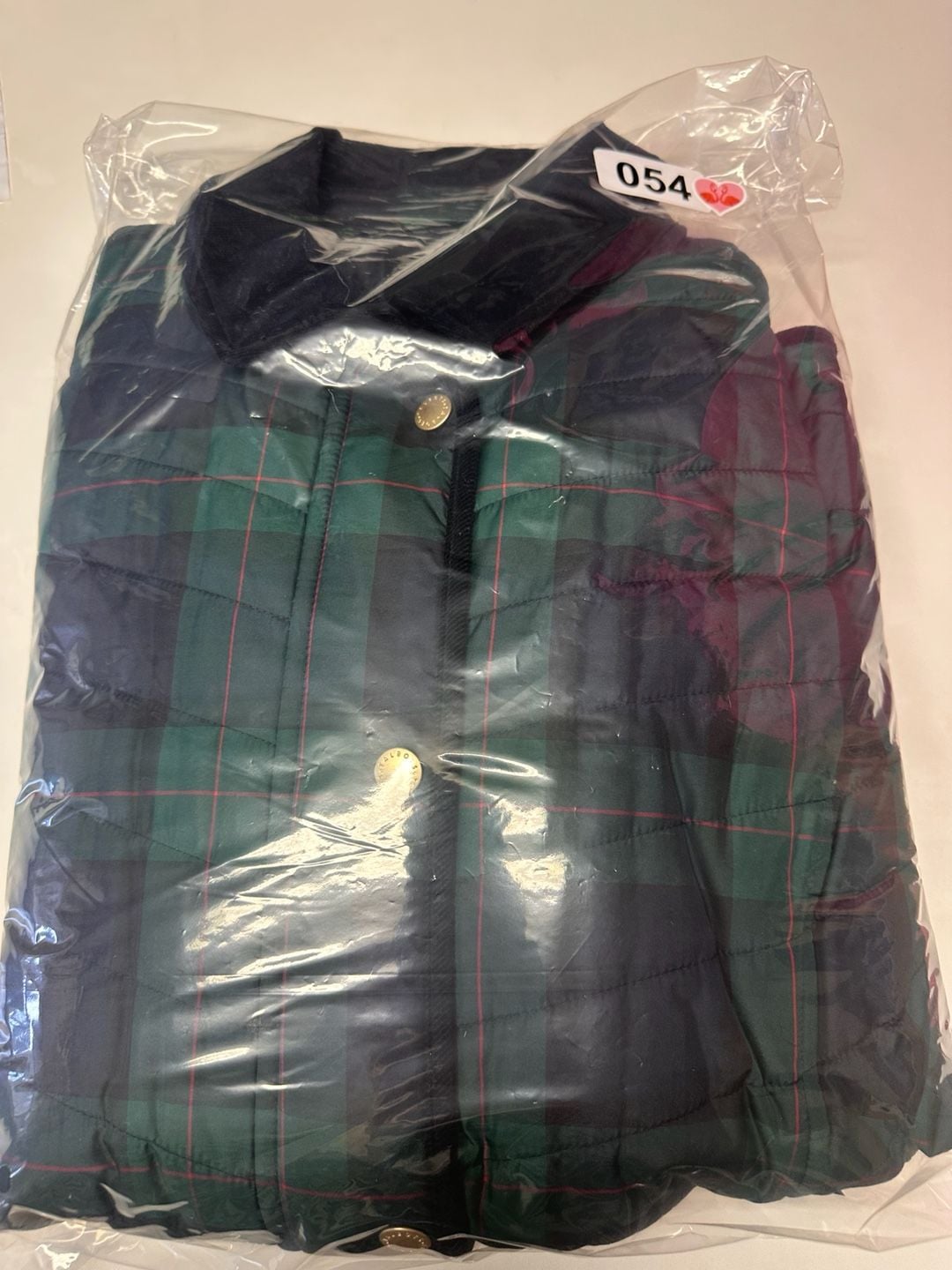 Talbots Quilted Black Watch Plaid Barn Jacket with Corduroy Collar 9