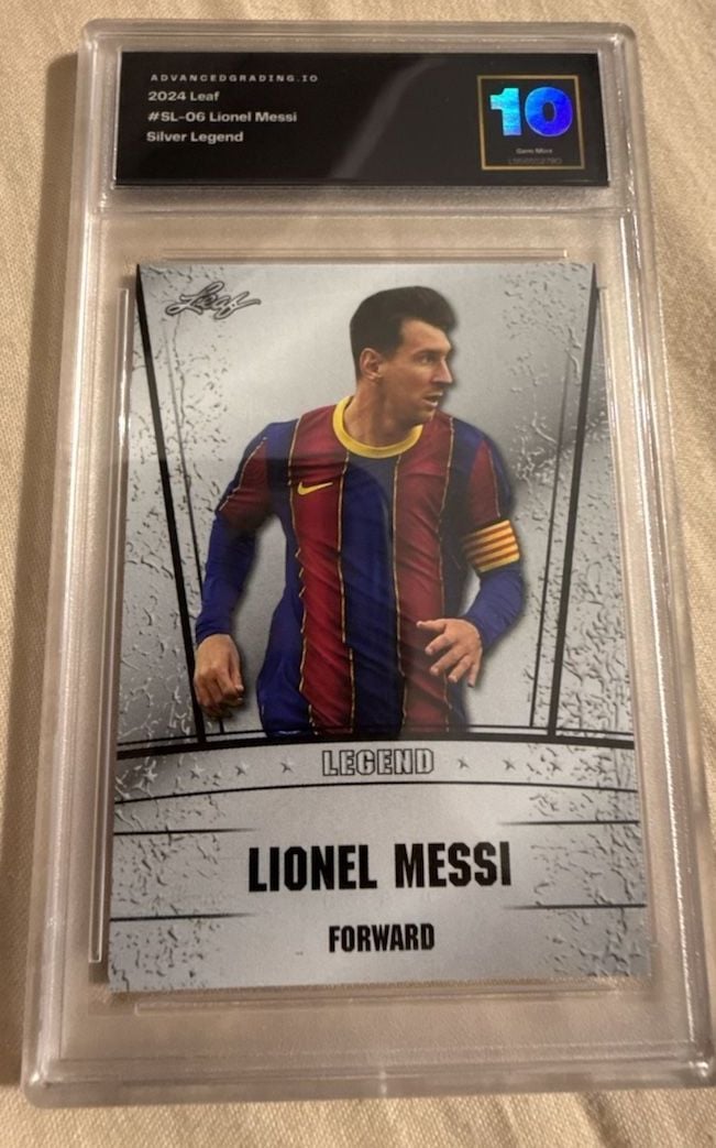 2024 Leaf Silver Legend #SL-06 Lionel Messi Graded Gem Mint 10 1