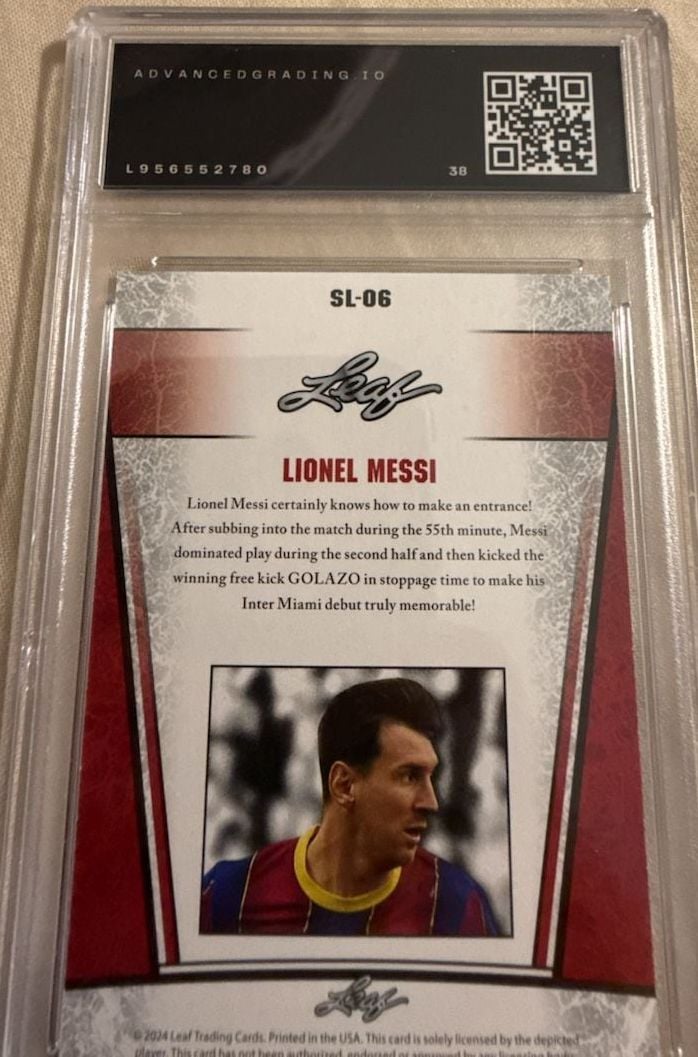 2024 Leaf Silver Legend #SL-06 Lionel Messi Graded Gem Mint 10 2