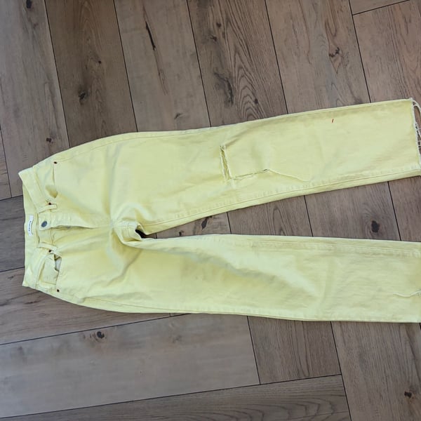 PacSun Yellow Dad Jean Size 25 Distressed Raw Hem