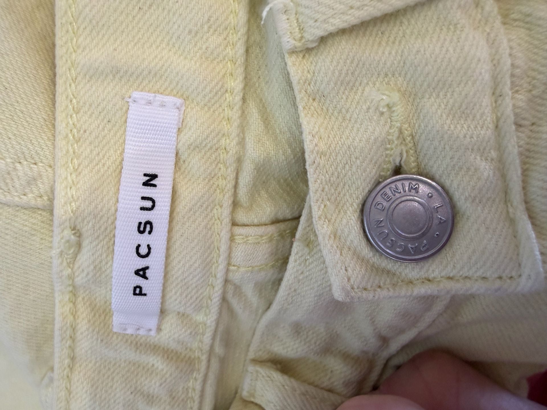 PacSun Yellow Dad Jean Size 25 Distressed Raw Hem 3