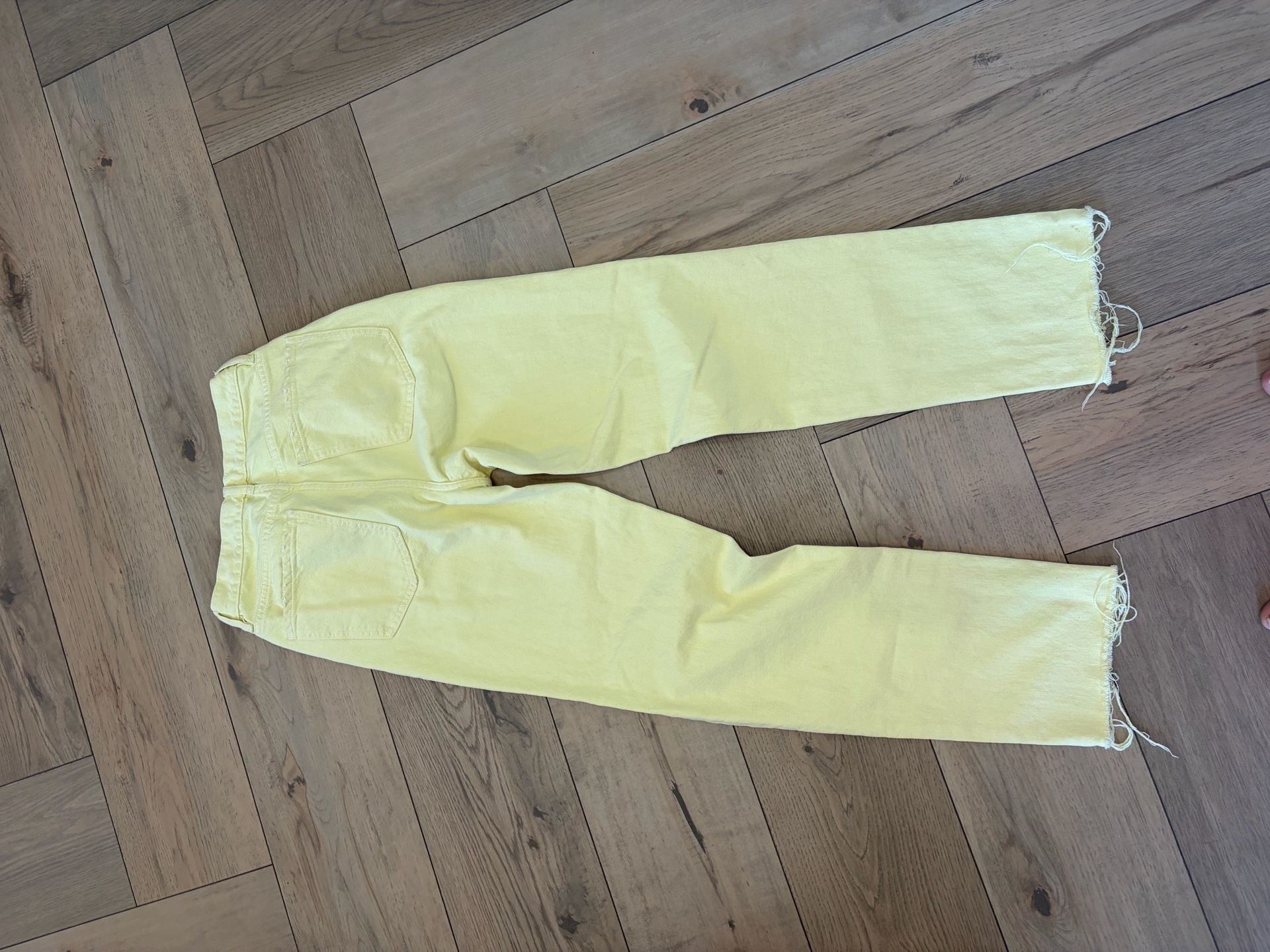 PacSun Yellow Dad Jean Size 25 Distressed Raw Hem 5
