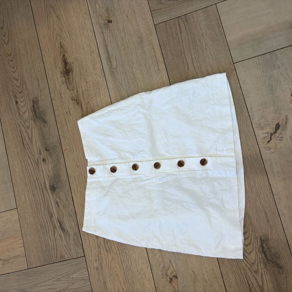 Gap White Linen Cotton Blend Button-Front Mini Skirt Size 4