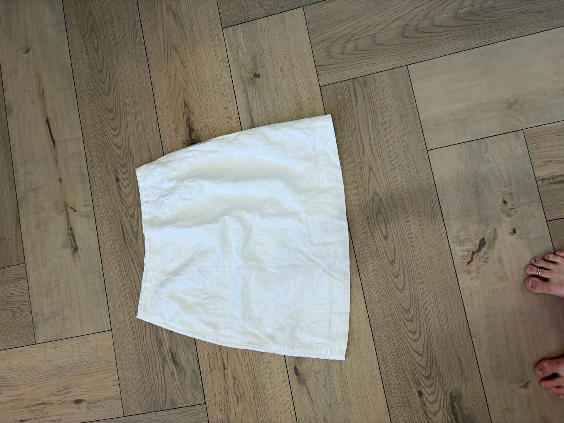 Gap White Linen Cotton Blend Button-Front Mini Skirt Size 4 4