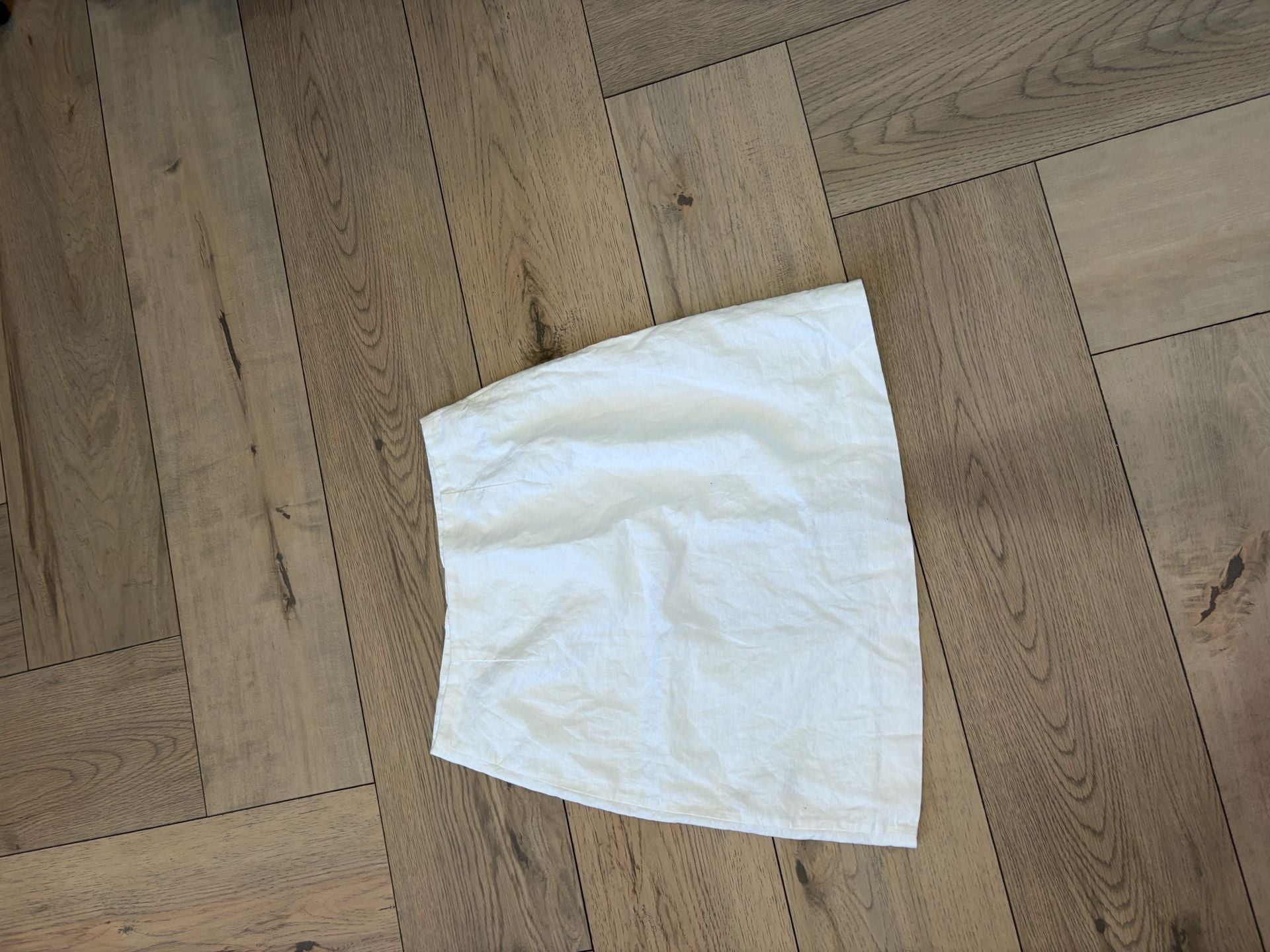 Gap White Linen Cotton Blend Button-Front Mini Skirt Size 4 5