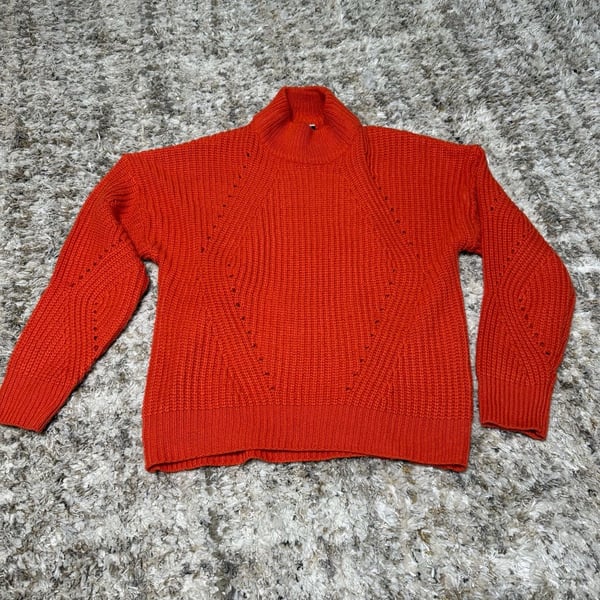 Daytrip Red Mock Turtleneck Knit Sweater