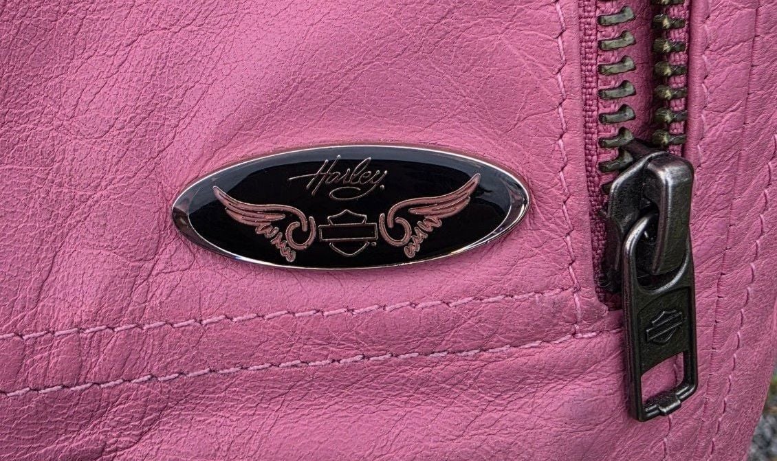 Harley-Davidson Pink Genuine Goatskin Leather Moto Biker Jacket with Hoodie 4