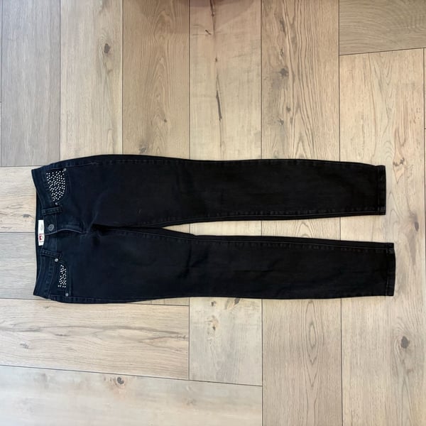 lei emma jegging Black Rhinestone Studded Pocket Jeans Size 5 Regular