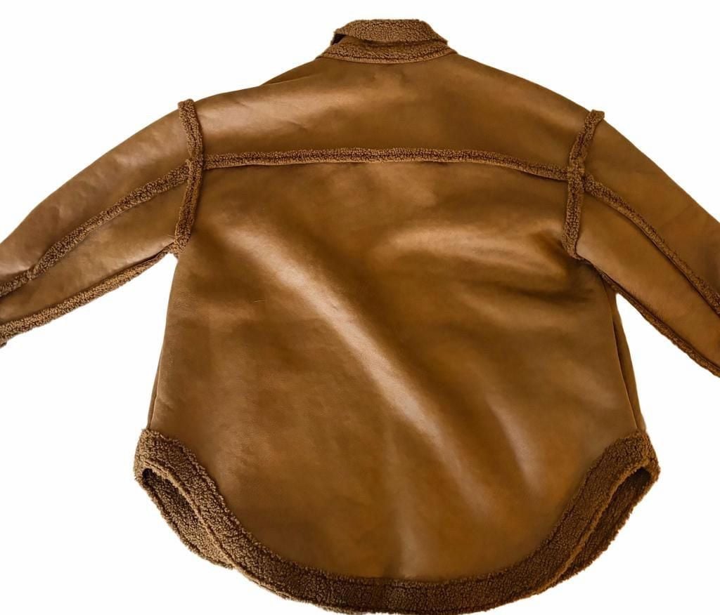 Good American Faux Shearling Lined Suede Shacket 3