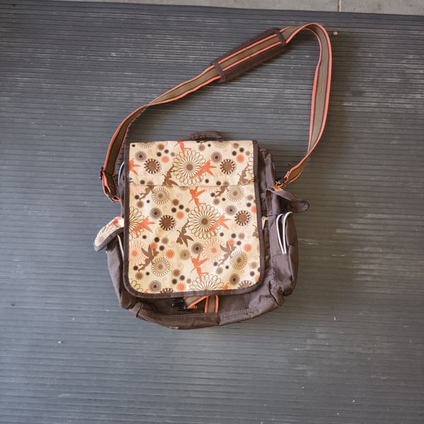 Disney Tinkerbell Skyway Luggage Brown Floral Messenger Crossbody Bag