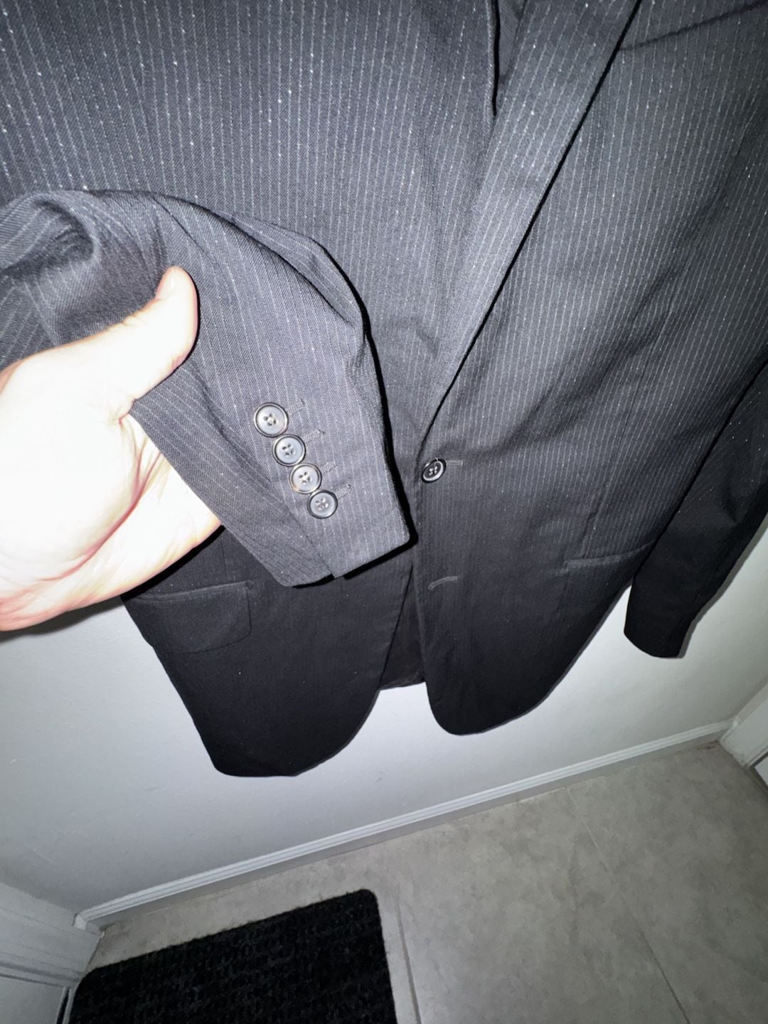 Dior Homme Runway Black Pinstripe Glitter Sparkle Wool Suit Set 4