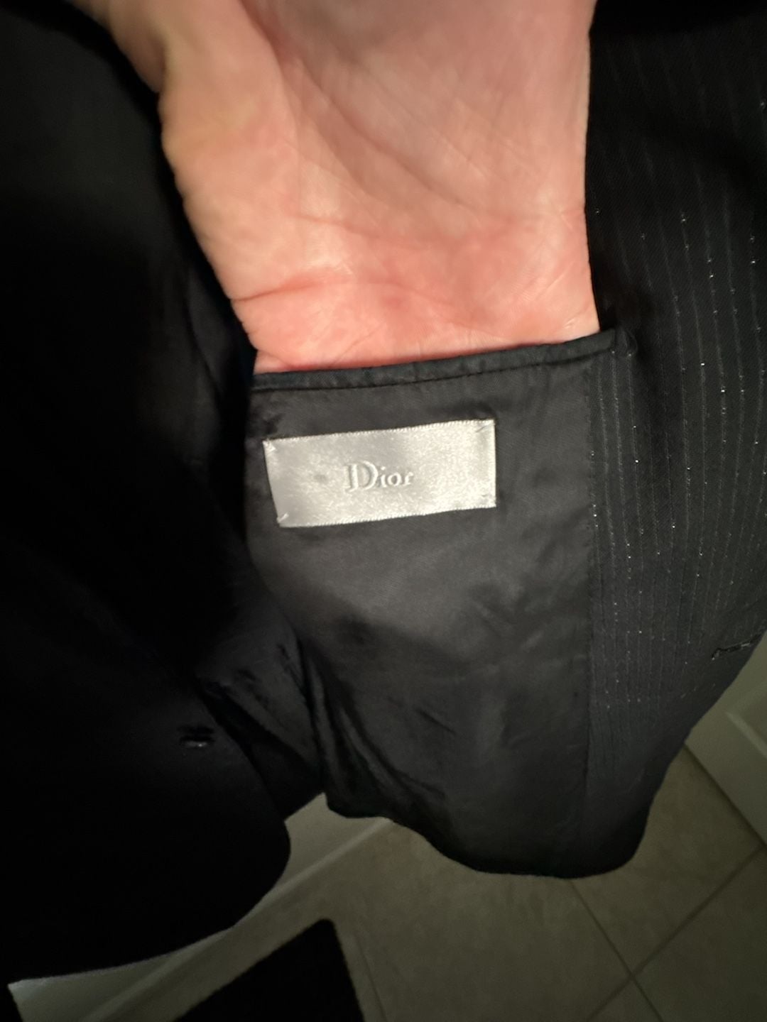 Dior Homme Runway Black Pinstripe Glitter Sparkle Wool Suit Set 6