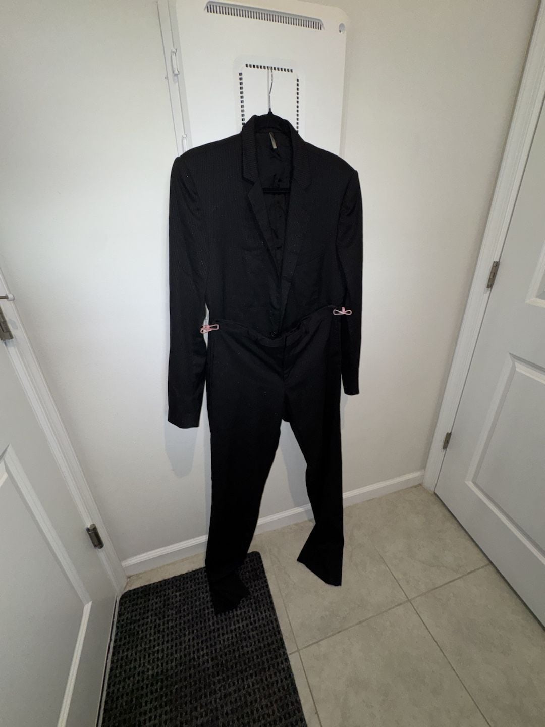 Dior Homme Runway Black Pinstripe Glitter Sparkle Wool Suit Set 8
