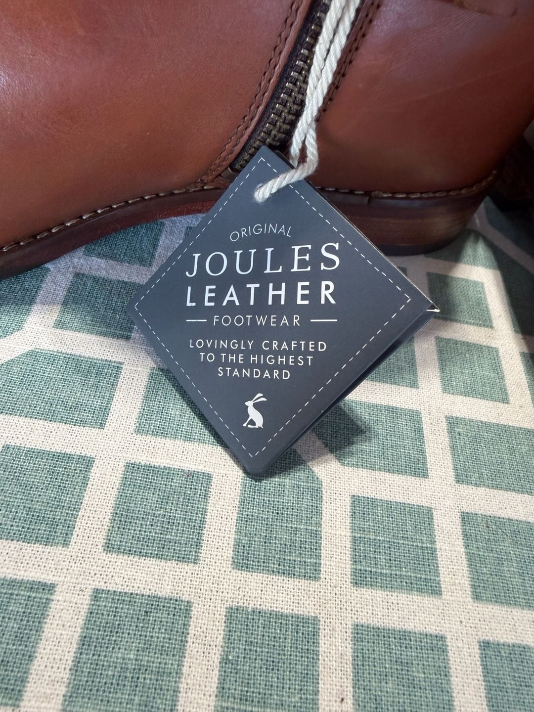 Joules V Westminster Dark Brown Leather Leopard Print Ankle Boots US 7 4