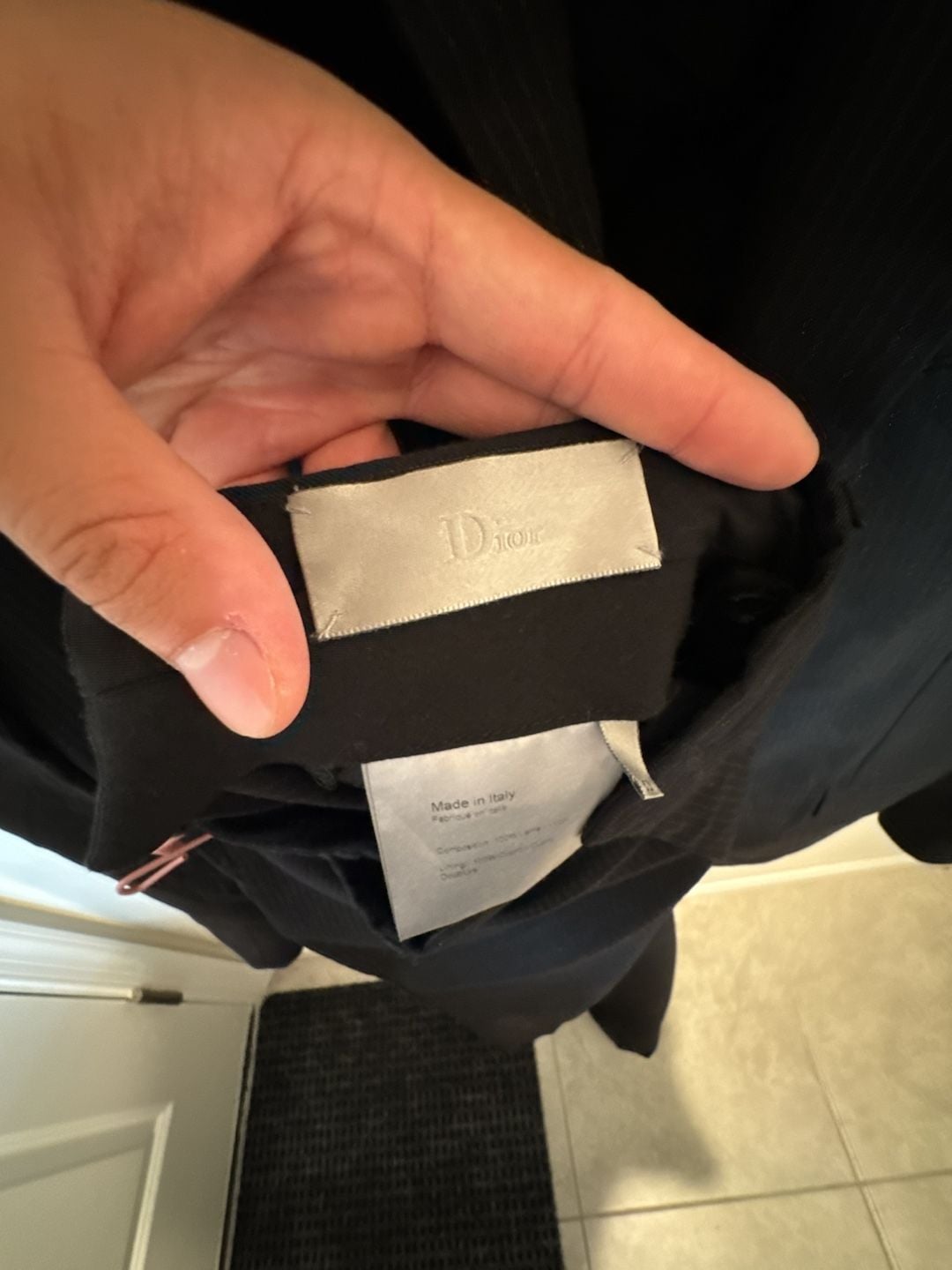 Dior Homme Runway Black Pinstripe Glitter Sparkle Wool Suit Set 10