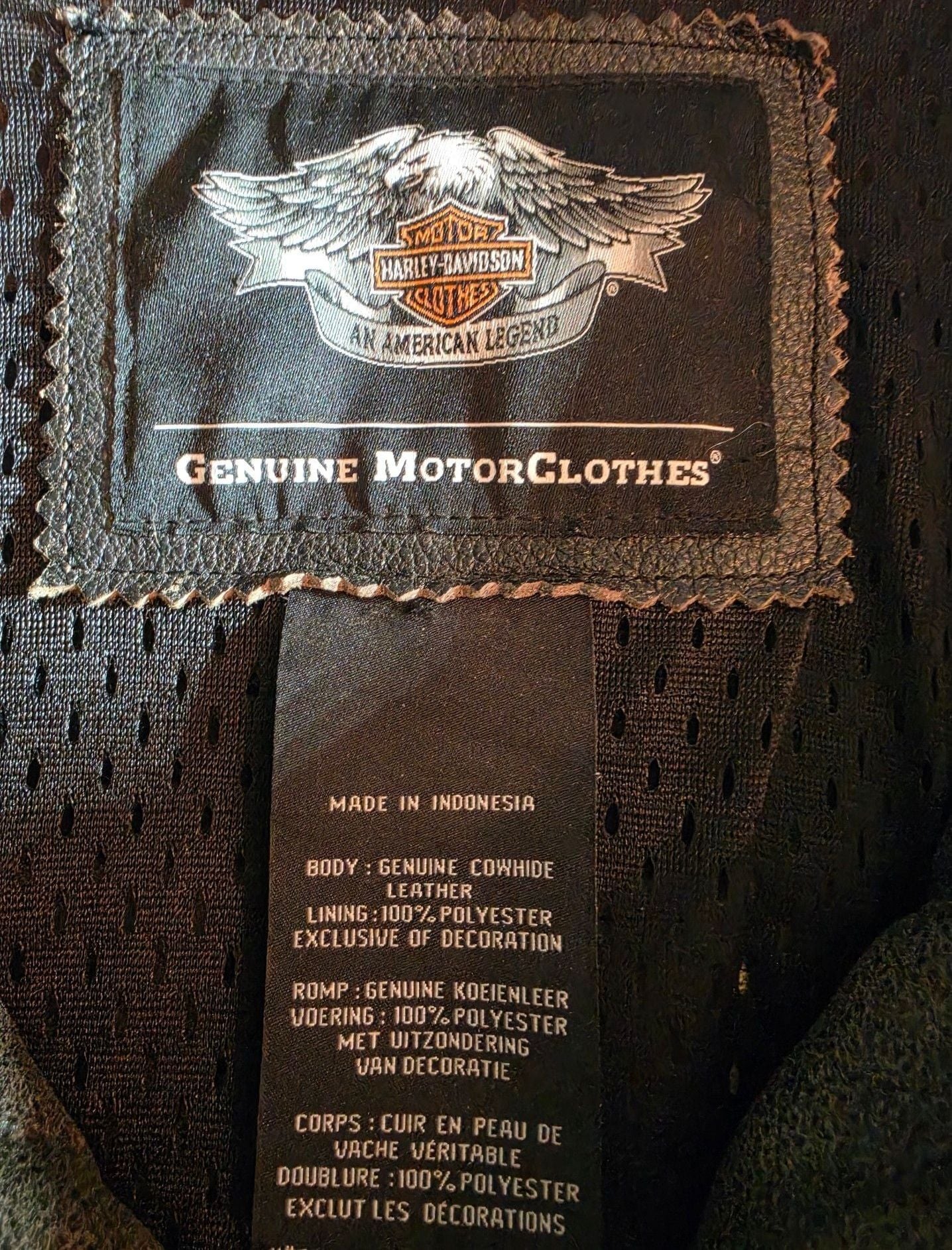 Harley-Davidson Vintage Distressed Brown Leather Motorcycle Jacket with Chest Logo 4