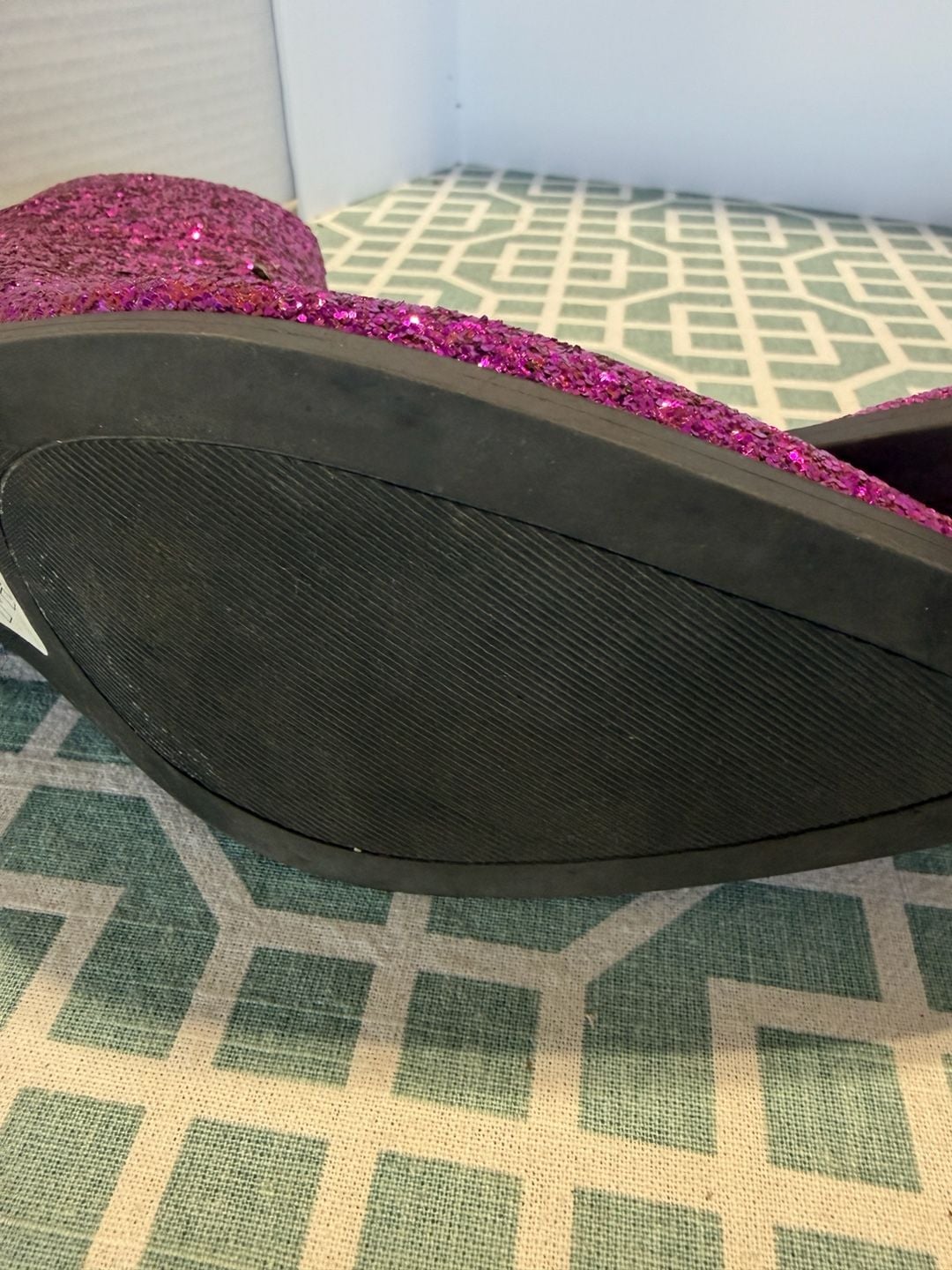 ASOS Hot Pink Glitter Ankle Boots Side Zip Pointed Toe Block Heel Size 7 12