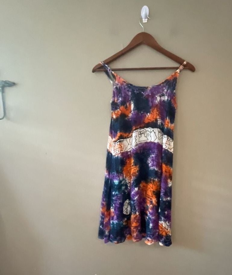 India Boutique Multicolor Tie Dye Sleeveless Boho Festival Mini Dress 2