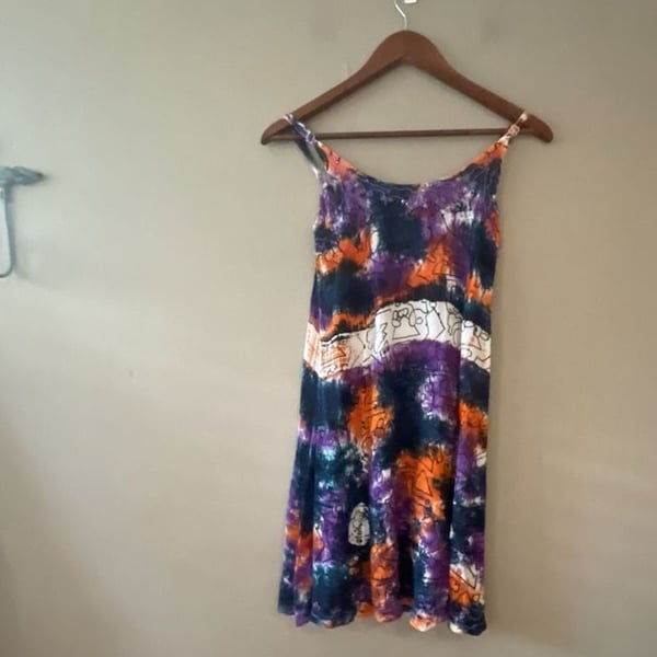India Boutique Multicolor Tie Dye Sleeveless Boho Festival Mini Dress