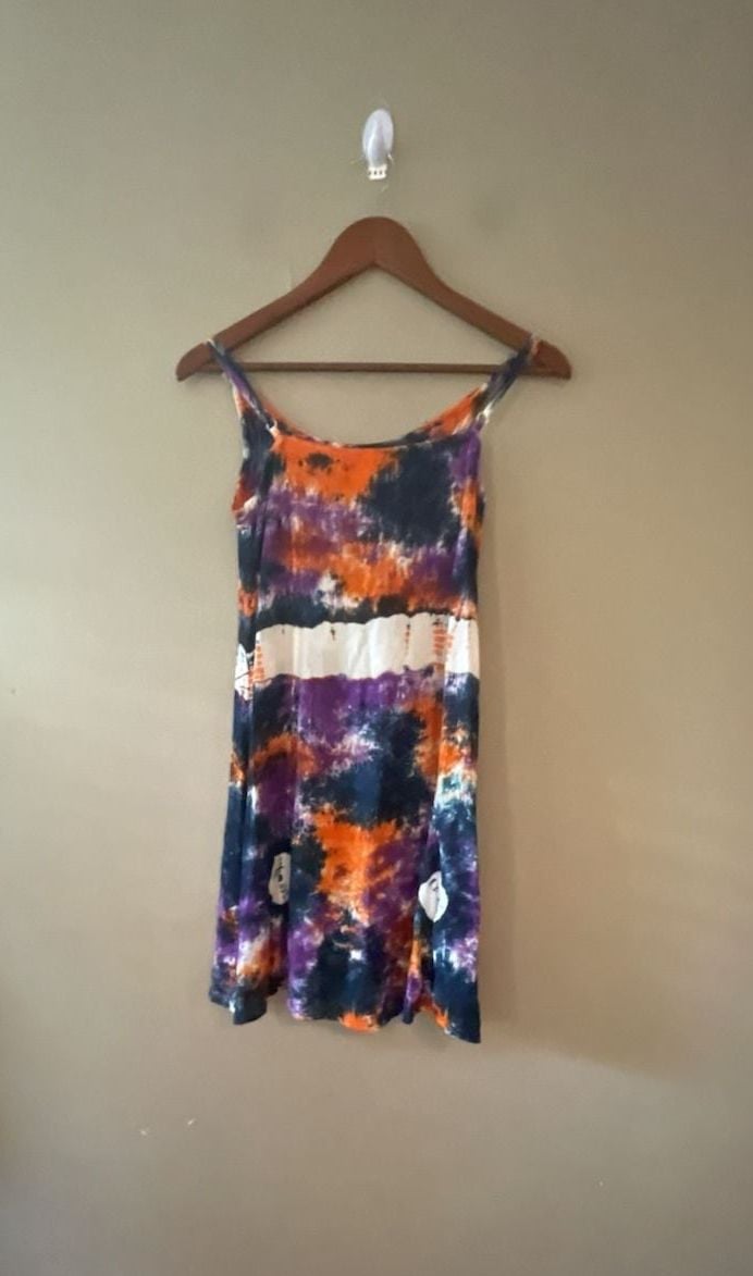 India Boutique Multicolor Tie Dye Sleeveless Boho Festival Mini Dress 3
