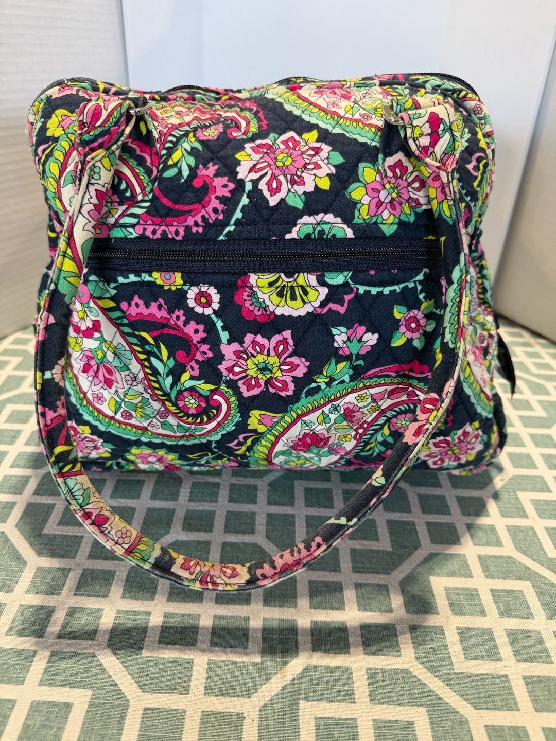 Vera Bradley Quilted Cotton Handbag in Petal Paisley Pattern 2