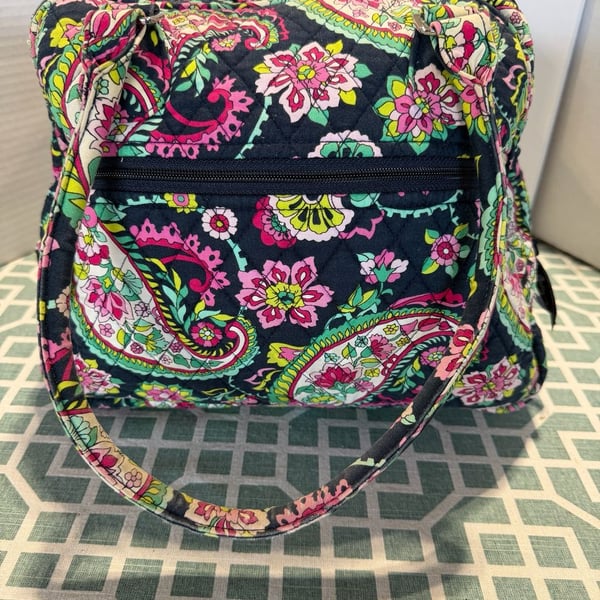 Vera Bradley Quilted Cotton Handbag in Petal Paisley Pattern