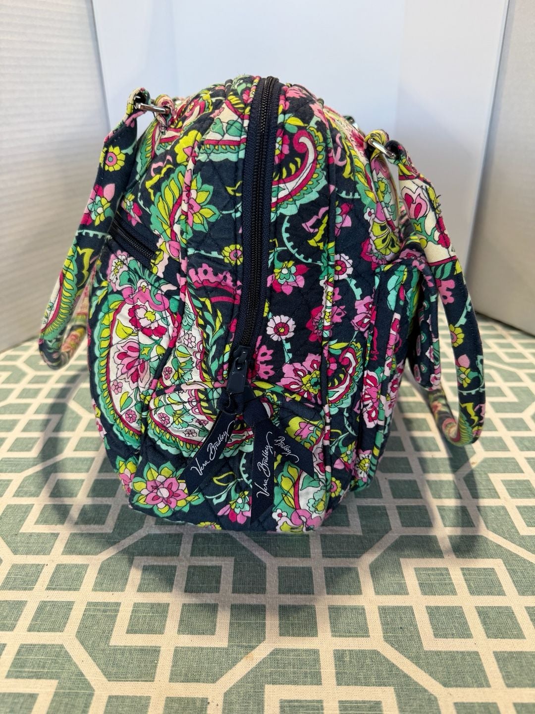 Vera Bradley Quilted Cotton Handbag in Petal Paisley Pattern 6