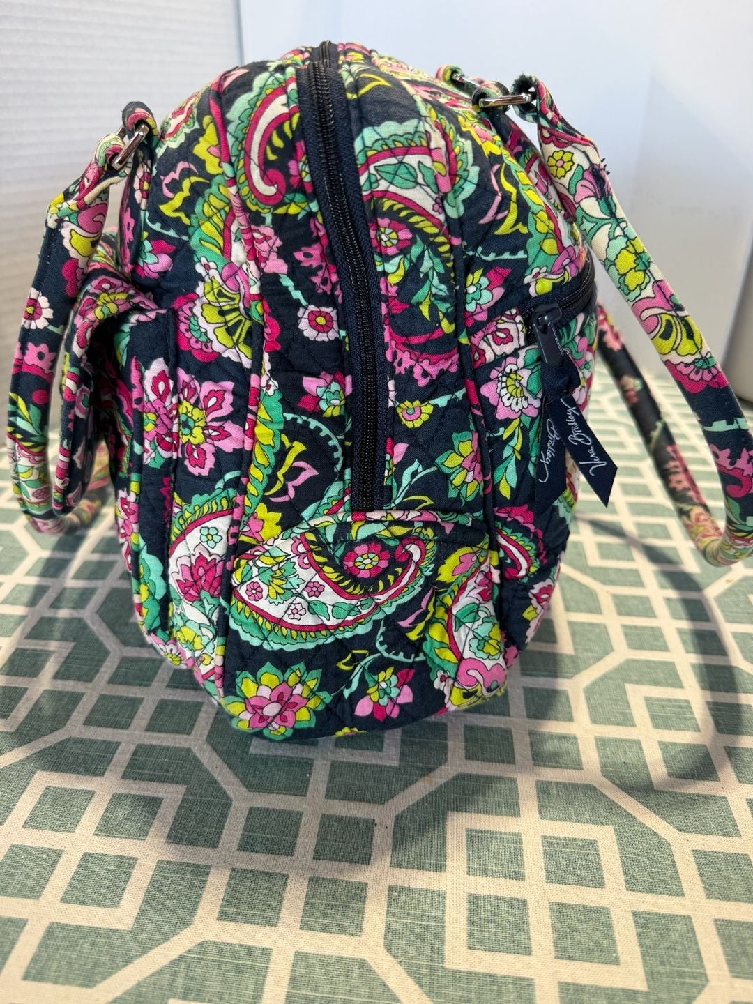 Vera Bradley Quilted Cotton Handbag in Petal Paisley Pattern 9