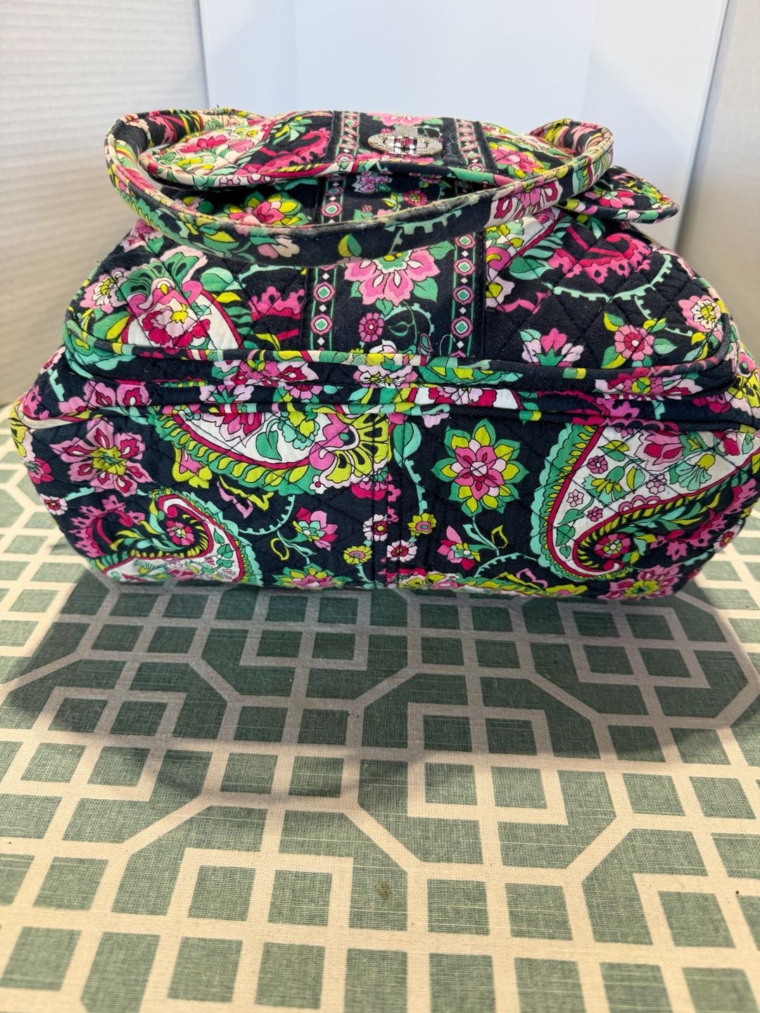 Vera Bradley Quilted Cotton Handbag in Petal Paisley Pattern 10