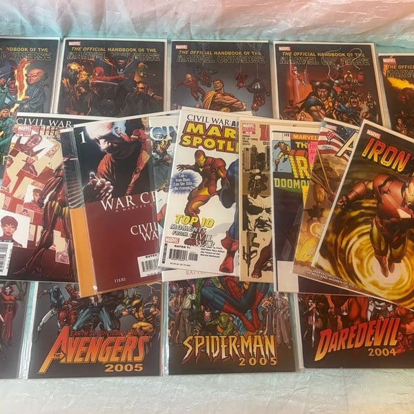 Marvel Comics Lot w/ Iron Man The Official Handbook Marvel Universe more