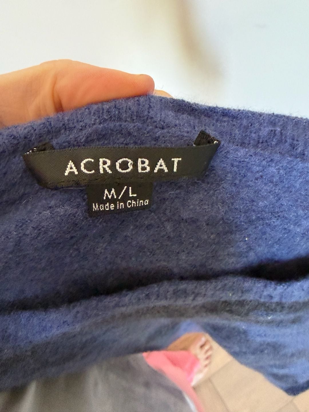 Acrobat Blue Black Camouflage Wool Blend Cashmere Sweater M/L 3