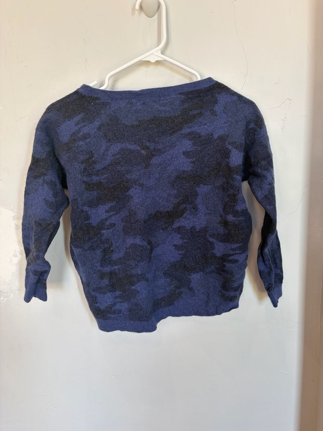 Acrobat Blue Black Camouflage Wool Blend Cashmere Sweater M/L 4