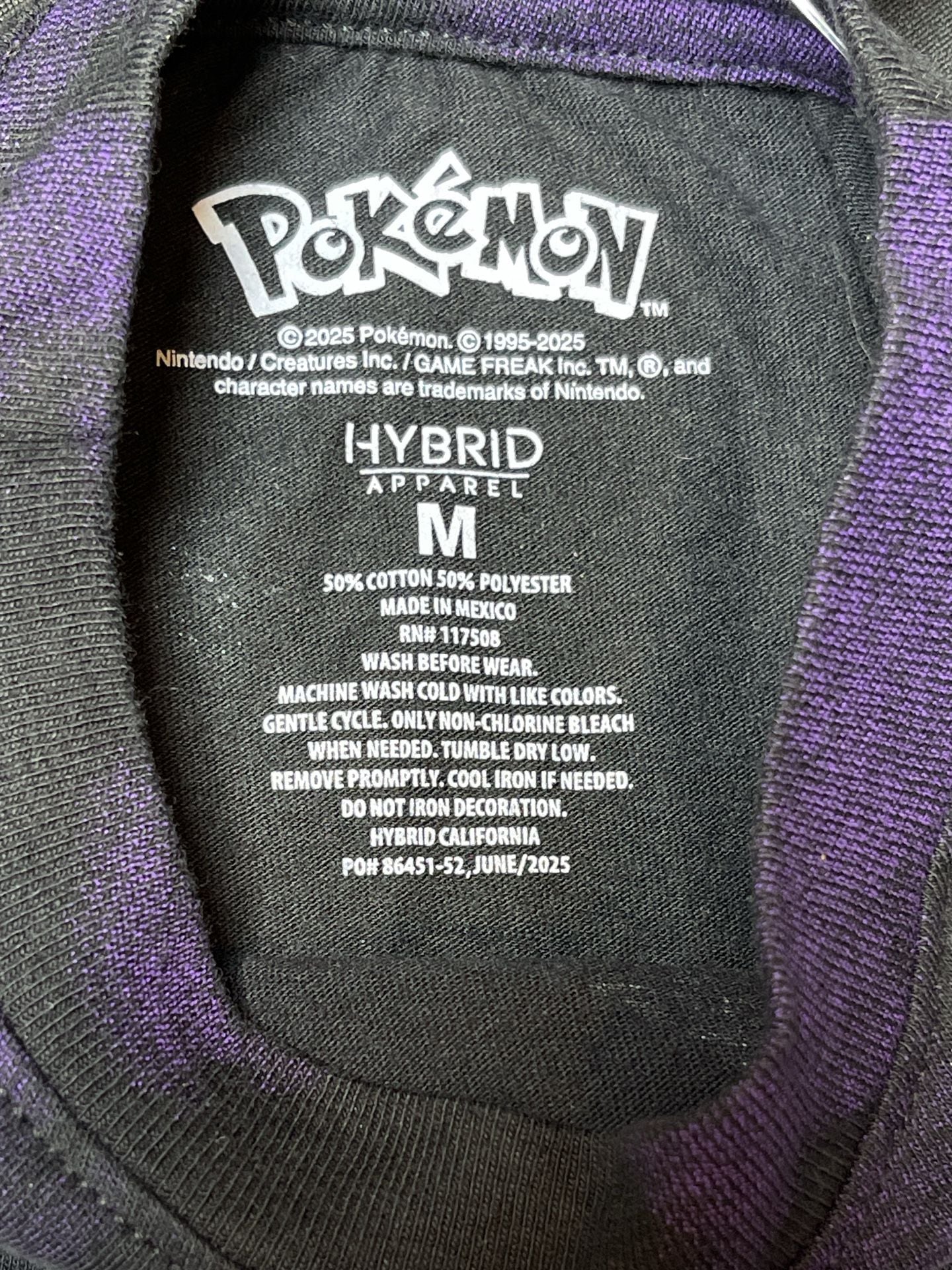 Kids Pokemon Gengar Ghost-Type Graphic T-Shirt Black Purple Tie-Dye 3
