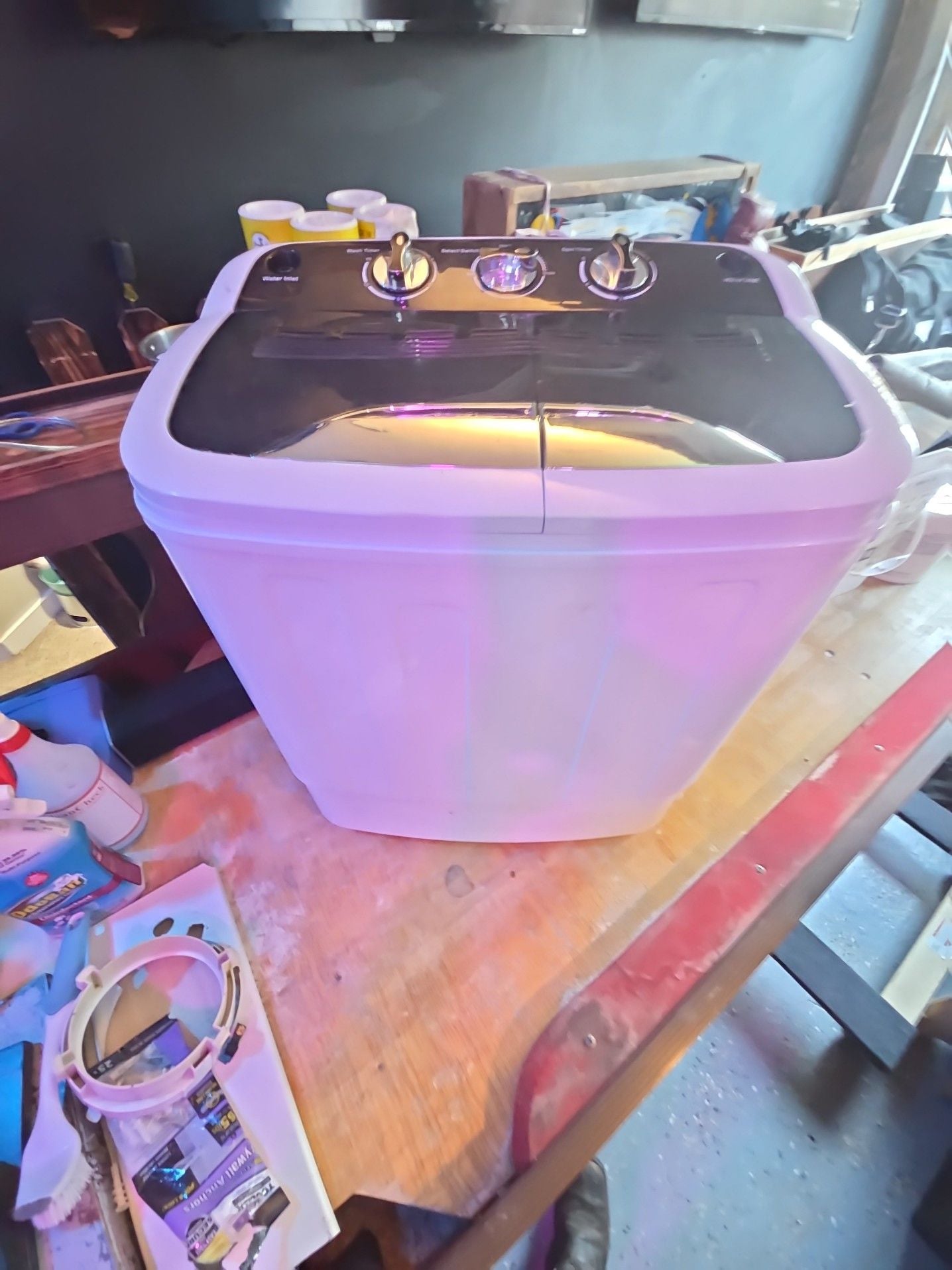 Costway Twin Tub Portable Washing Machine 8lbs 1