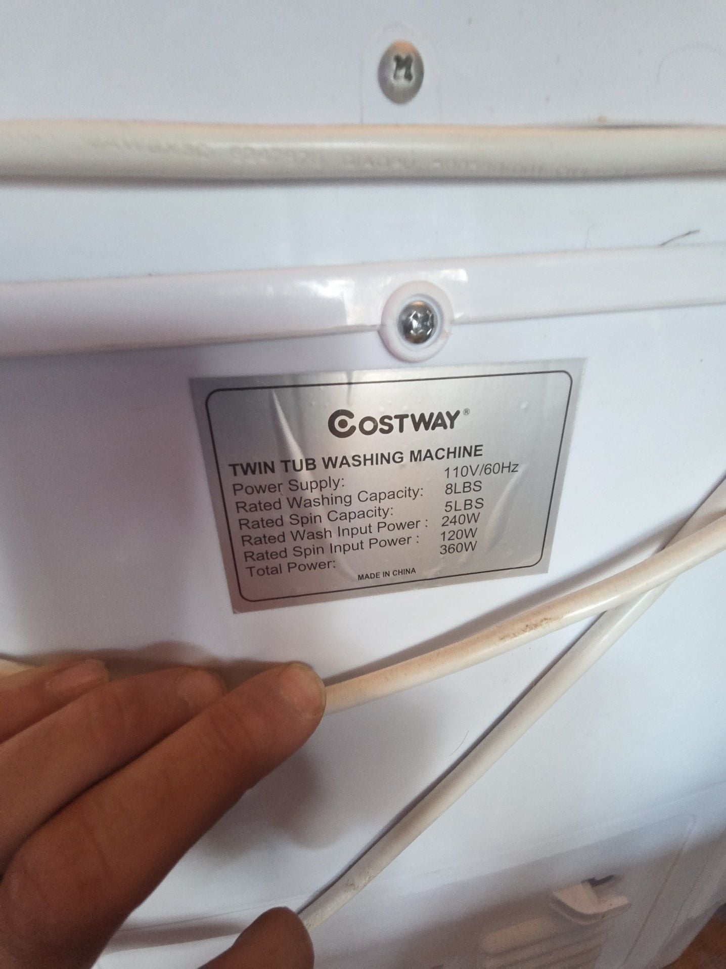 Costway Twin Tub Portable Washing Machine 8lbs 2