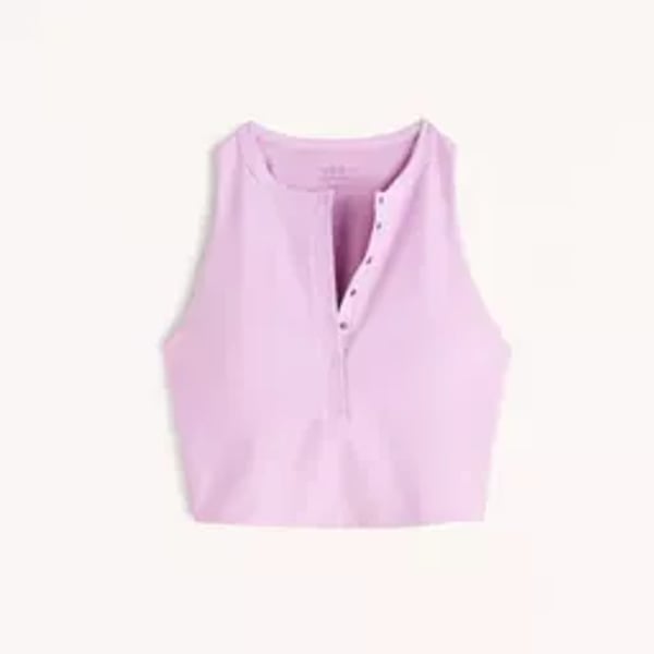 YPB Abercrombie & Fitch Women's Cropped Henley Tank Top Purple Size S