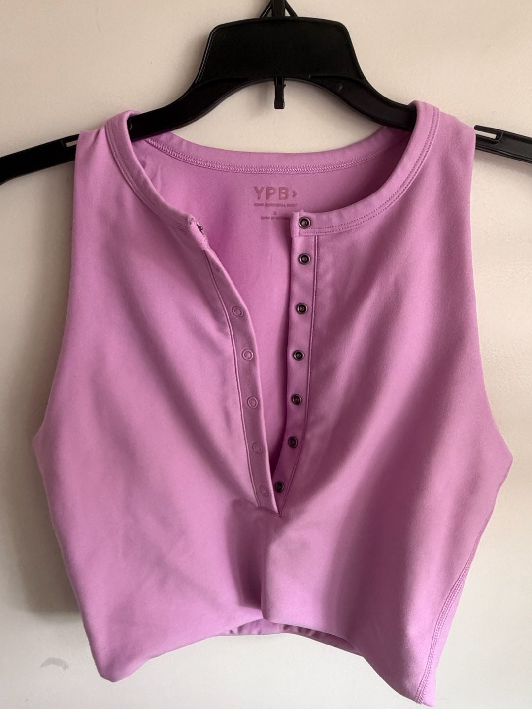 YPB Abercrombie & Fitch Women's Cropped Henley Tank Top Purple Size S 3