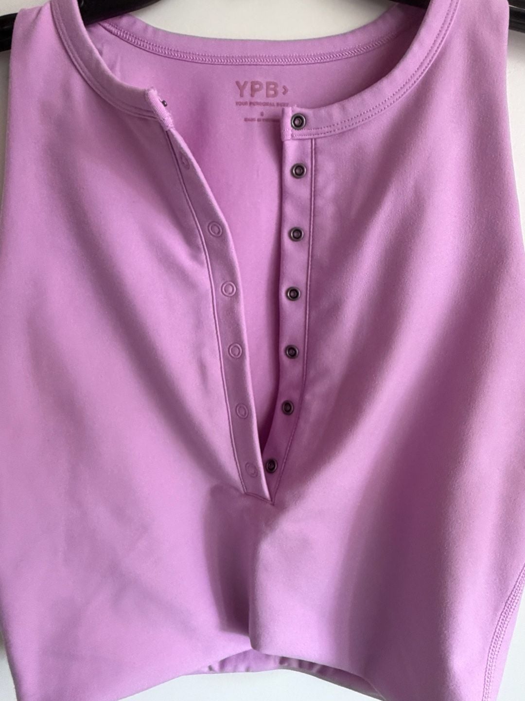 YPB Abercrombie & Fitch Women's Cropped Henley Tank Top Purple Size S 5